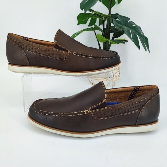 Florsheim Men's Atlantic Brown Leather  Loafers Size 9 - Picture 1 of 8